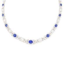 SN056304 - Necklace18KW/40.1G 15SAPP-13.22CT 14OV-3.90CT 121MQ-9.93CT 474RD-8.62CT