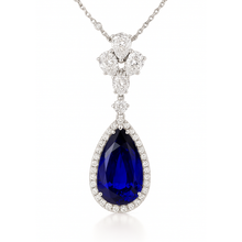 SP055787 - PT950/8.6G 1SAPP-14.19CT 4PEAR-2.80CT 39RD-2.64CT