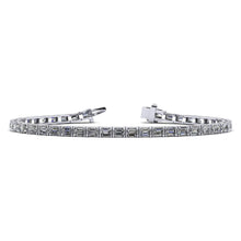 T051226EW - 6CT 18K White Gold Emerald Cut Tennis Bracelet