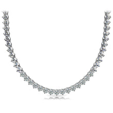 TN014013W - 18K White Gold 13ct Straight 3 Prong Tennis Necklace