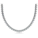 TN014015 - 18K White Gold 15ct Straight 3 Prong Tennis Necklace