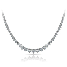 TN024010Y - 18K Yellow Gold 10ct Graduating 3 Prong Riviera Necklace