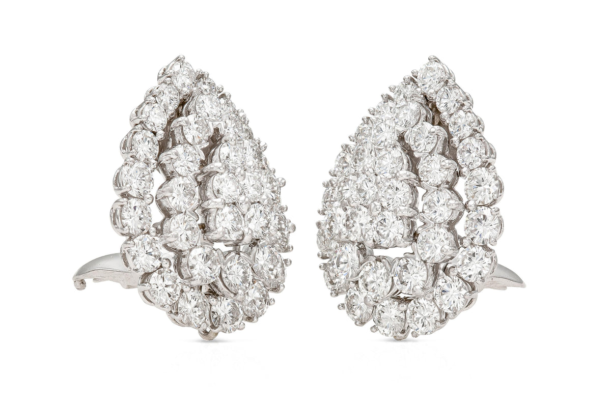 Vintage 1960s David Webb 12.00 Carat Diamond Earrings